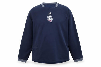 Adidas Mens Blue L Pullover Fleece Sweatshirt Embroidered Logo