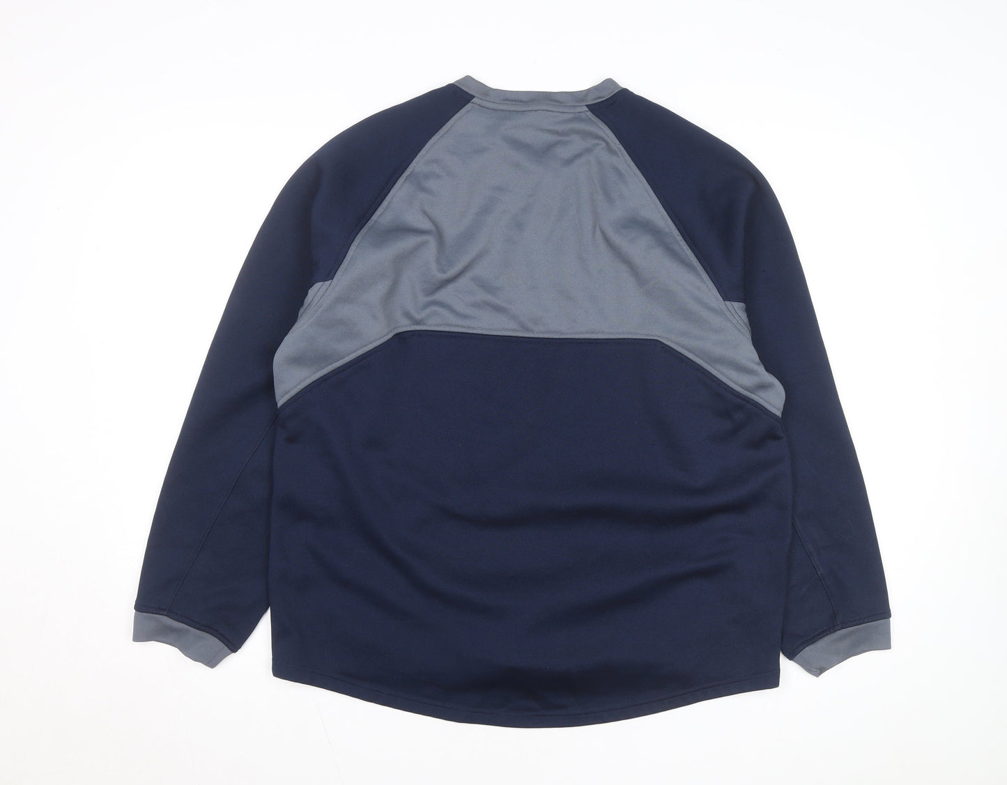 Adidas Mens Blue L Pullover Fleece Sweatshirt Embroidered Logo