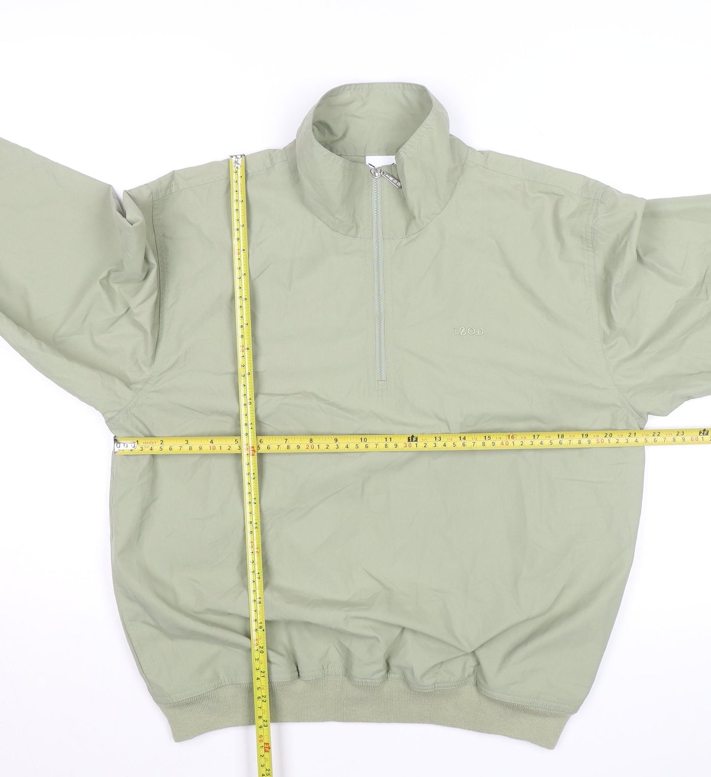 IZOD Men's Green 1/4 Zip Lightweight Polyester Jacket Size M