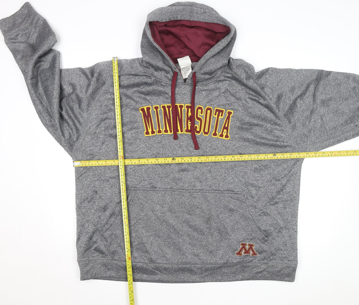 Knights Apparel Men's Grey 2XL Pullover Hoodie Minnesota Logo Sweatshirt