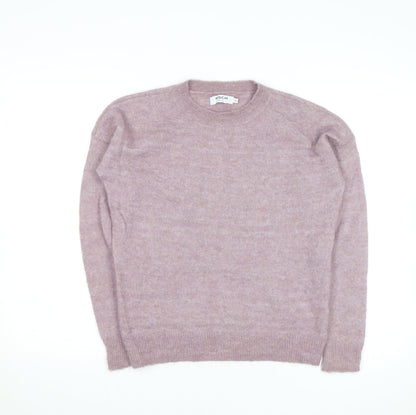 MSCH Copenhagen Pink Alpaca Wool Blend Crew Neck Jumper S
