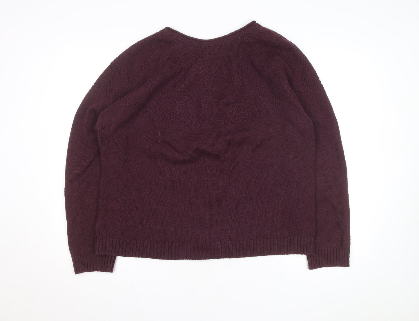 Weird Fish Women's Purple Size 18 Cotton Blend Button Cardigan