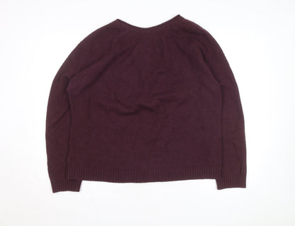 Weird Fish Women's Purple Size 18 Cotton Blend Button Cardigan