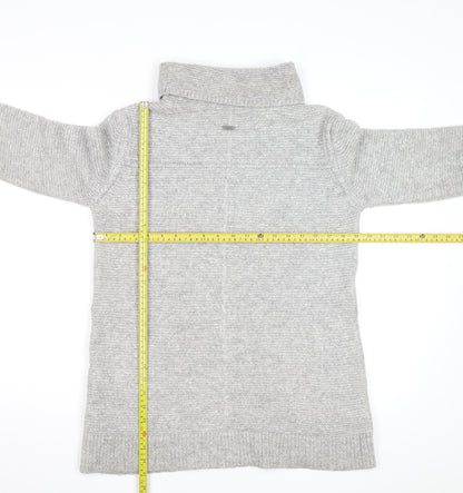 Barbour Women Grey Roll Neck Wool Knit Jumper Size 10
