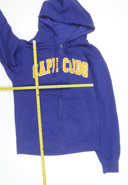 Cuffy’s Men’s Blue Full Zip Hoodie M College Graphic Cape Cod