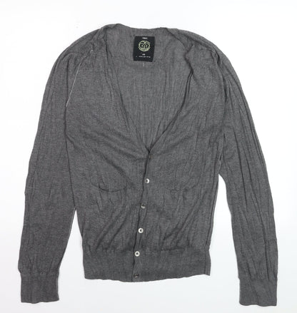 Next Men's Grey XS V-Neck Button Cardigan