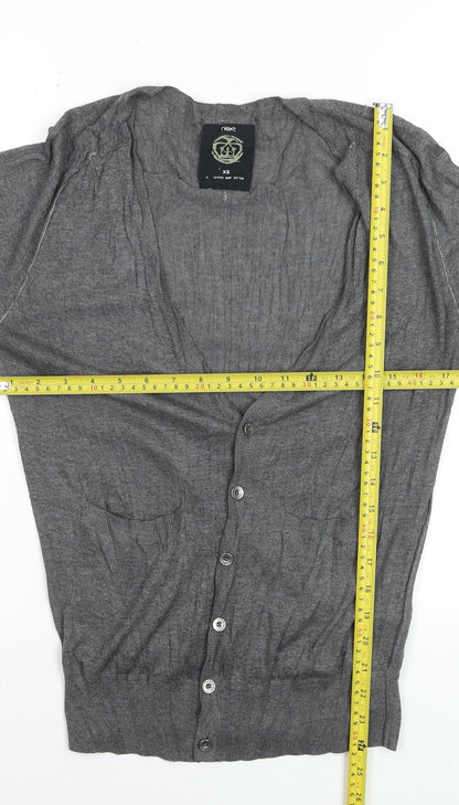 Next Men's Grey XS V-Neck Button Cardigan