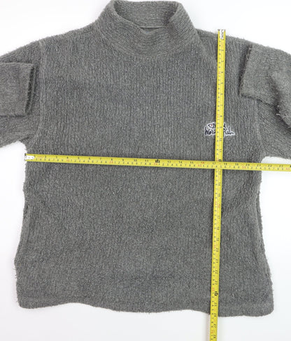 Weird Fish Men's Grey Roll Neck Wool Blend Jumper Size M