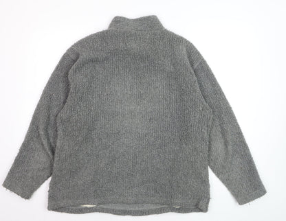 Weird Fish Men's Grey Roll Neck Wool Blend Jumper Size M