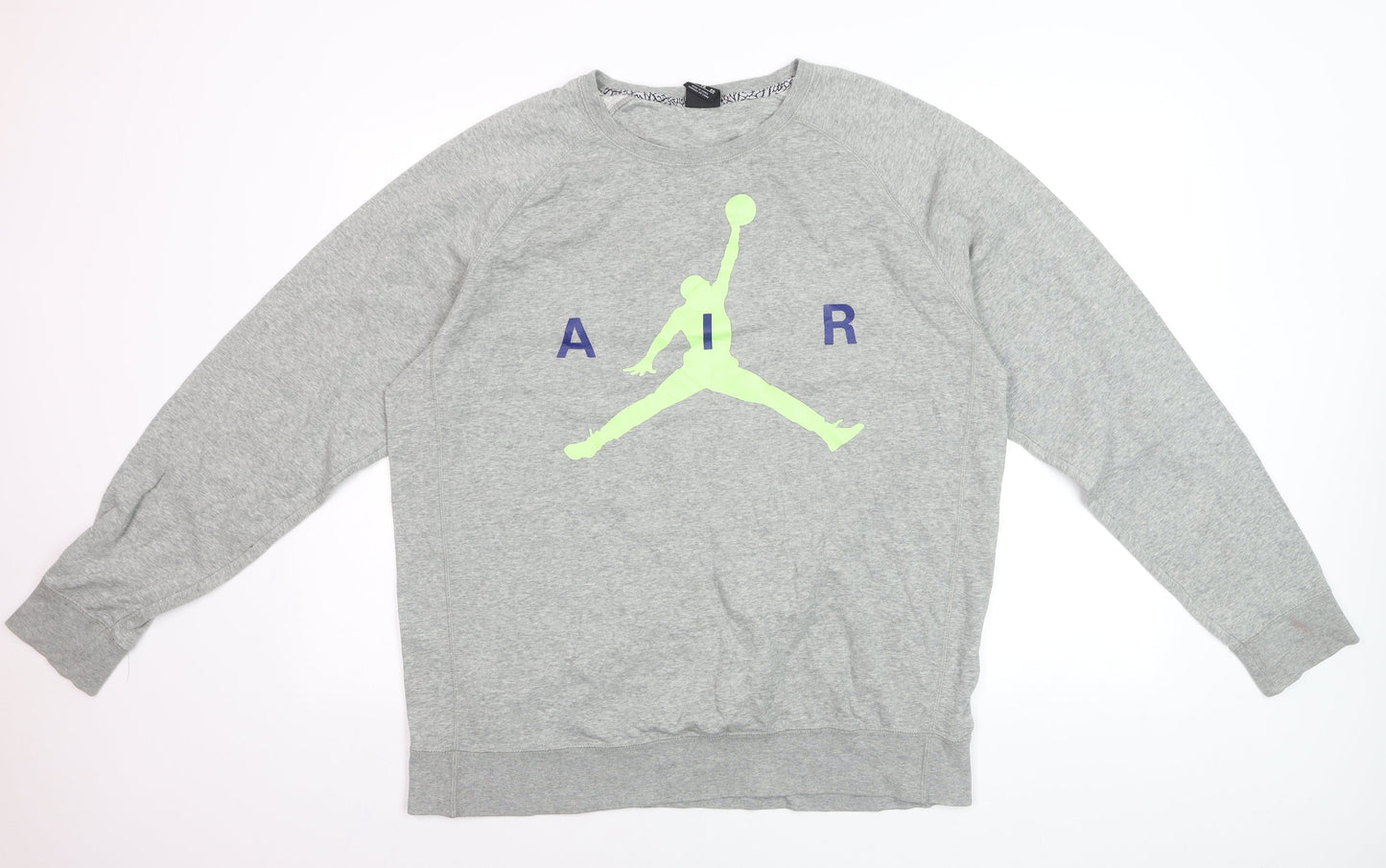 Jordan Men's Grey XL Pullover Sweatshirt Air Logo Crew Neck Fleece