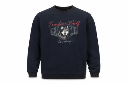 Croft & Barrow Men's Black Wolf Graphic Pullover Sweatshirt M