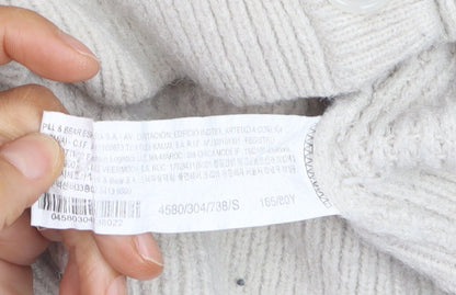 Pull & Bear Women’s Beige Knit V-Neck Button Cardigan Size S