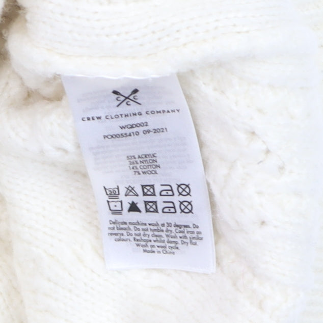 Crew Clothing Women’s Ivory Cable-Knit Sleeveless V-Neck Jumper Vest Size 12