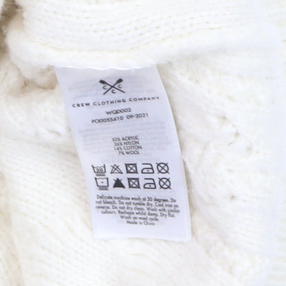 Crew Clothing Women’s Ivory Cable-Knit Sleeveless V-Neck Jumper Vest Size 12