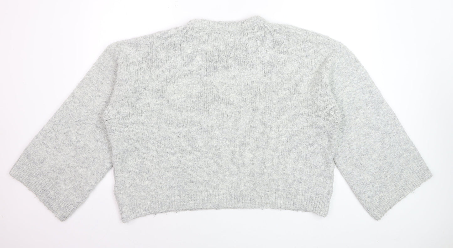 ASOS DESIGN Women’s Grey Chunky Knit Pullover Jumper L