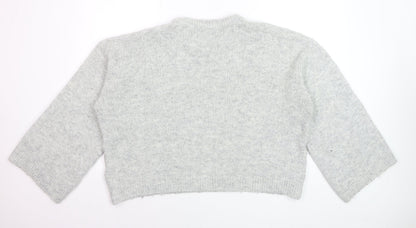 ASOS DESIGN Women’s Grey Chunky Knit Pullover Jumper L