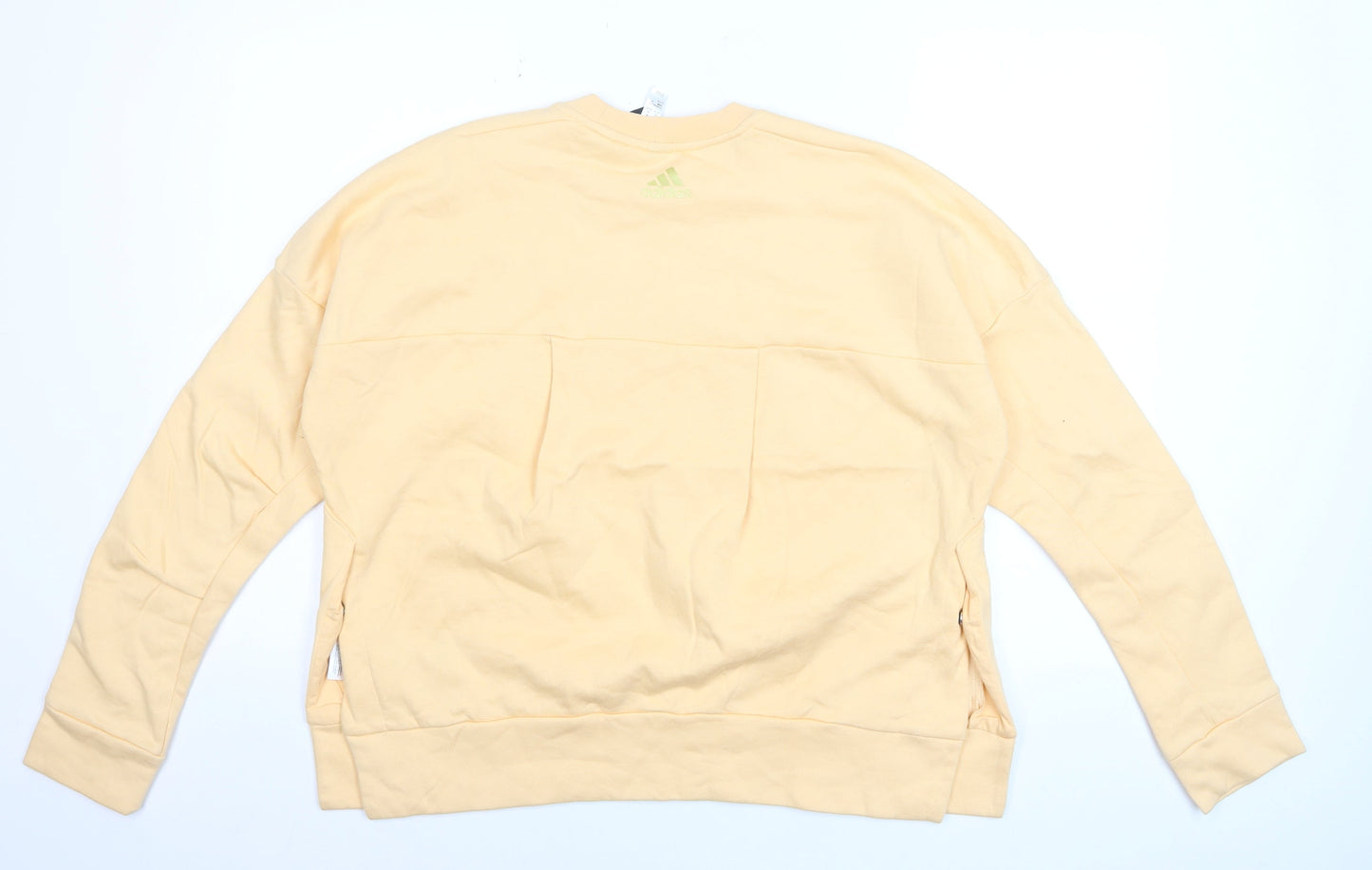 Adidas Womens Beige XL Crew Neck Logo Sweatshirt Cotton Blend