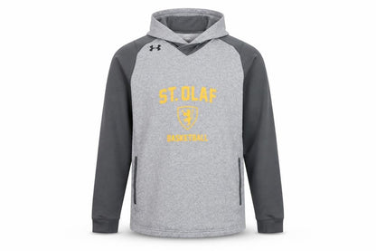 Under Armour Men's Grey ColdGear Pullover Hoodie XL Basketball Graphic