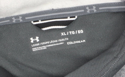 Under Armour Men's Grey ColdGear Pullover Hoodie XL Basketball Graphic