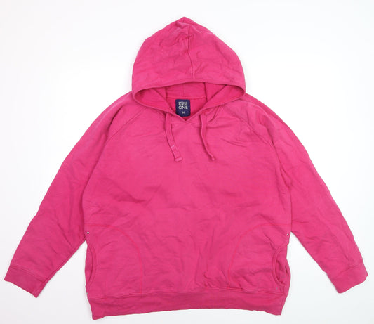 Store One Women Pink Cotton Pullover Hoodie Size 20