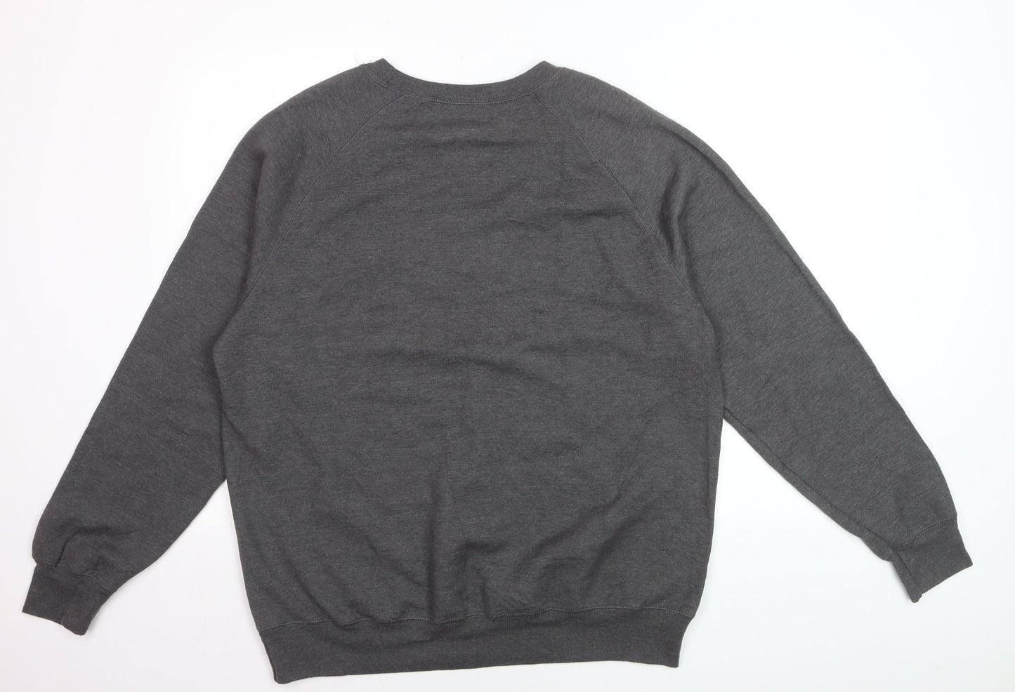 Hanes Men’s Grey College Logo Crew Neck Sweatshirt L