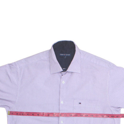 Tommy Hilfiger Men's Purple Striped Dress Shirt Long Sleeve Size L