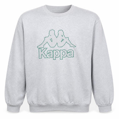 Kappa Men's Grey Pullover Sweatshirt L Vintage Crew Neck Sports Logo