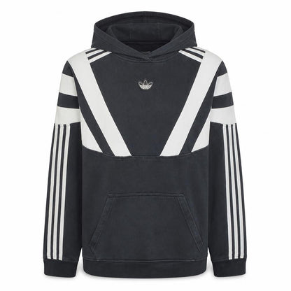 Adidas Men's Black XS Pullover Hoodie with Logo & Stripes