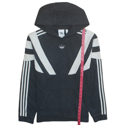 Adidas Men's Black XS Pullover Hoodie with Logo & Stripes