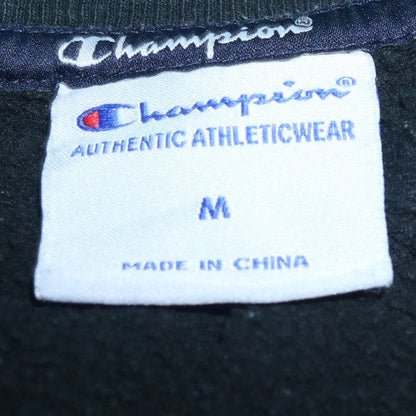 Champion Men's Black Pullover Sweatshirt M Crew Neck Logo Fleece