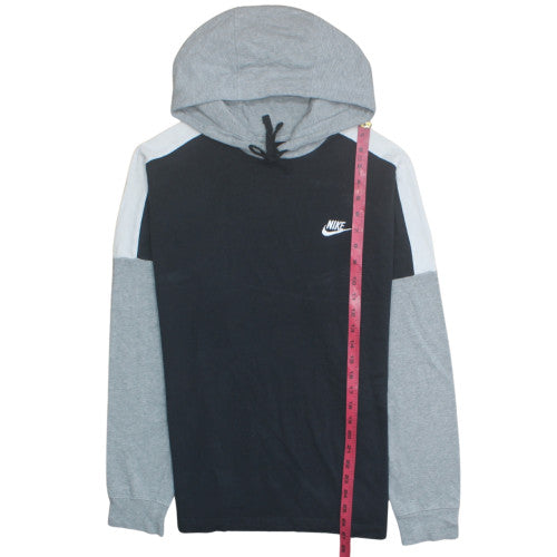 Nike Mens Black Grey Pullover Hoodie Medium Regular Fit