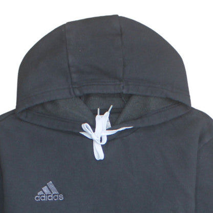 Adidas Mens Black Pullover Hoodie L Regular Fit Fleece Sportswear