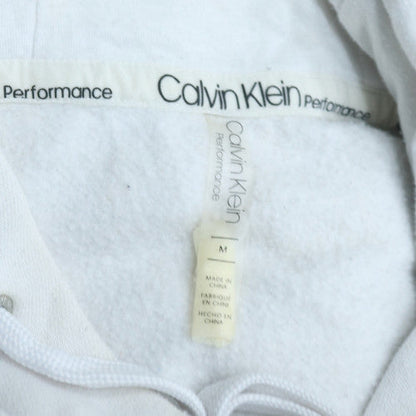 Calvin Klein Men's White Pullover Hoodie M Logo Fleece Sweatshirt