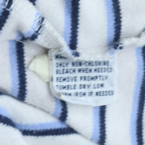 Ralph Lauren Men's White Blue Striped Polo Shirt XL
