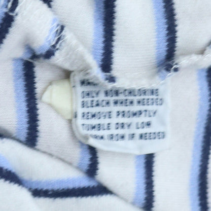 Ralph Lauren Men's White Blue Striped Polo Shirt XL