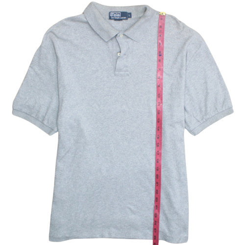 Ralph Lauren Men's Grey Short Sleeve Cotton Polo Shirt L