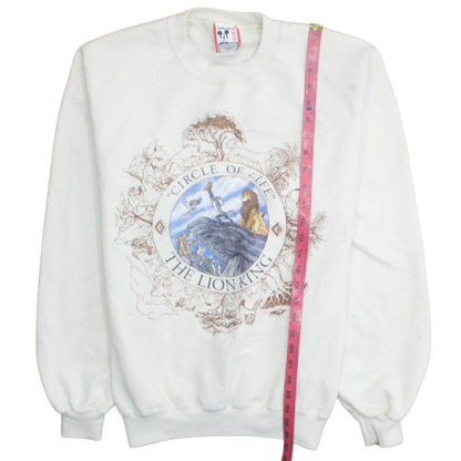 Disney The Lion King White Unisex L Pullover Sweatshirt Vintage