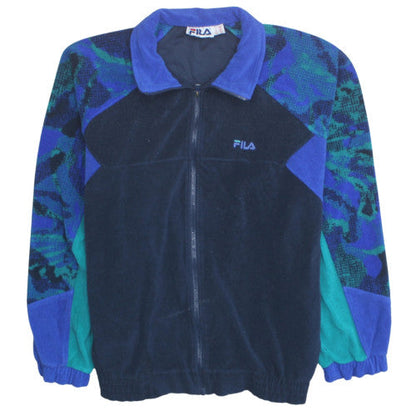 Fila Men’s Blue XL Full Zip Fleece Sweatshirt 90s Vintage Style