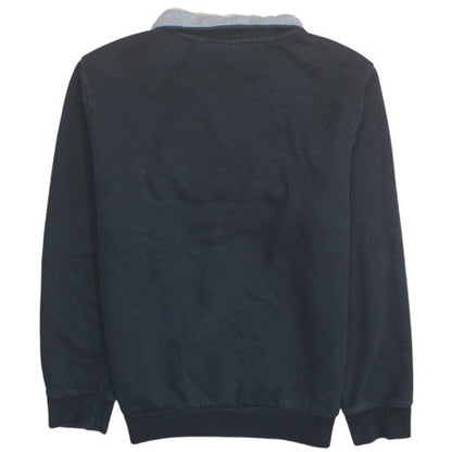 Napapijri Men's Black 1/4 Zip Sweatshirt Size L Pullover Logo Detail