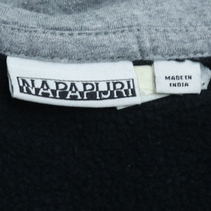 Napapijri Men's Black 1/4 Zip Sweatshirt Size L Pullover Logo Detail