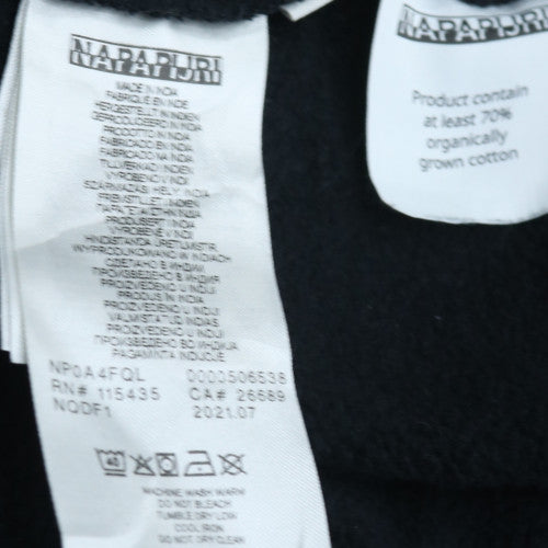 Napapijri Men's Black 1/4 Zip Sweatshirt Size L Pullover Logo Detail