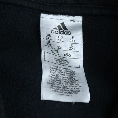 Adidas Men’s Black 2XL Pullover Hoodie with Logo and Stripes