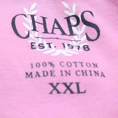 Chaps Men's Pink Cotton Polo Shirt XXL Classic Fit Casual