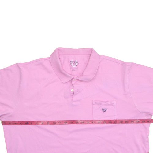 Chaps Men's Pink Cotton Polo Shirt XXL Classic Fit Casual