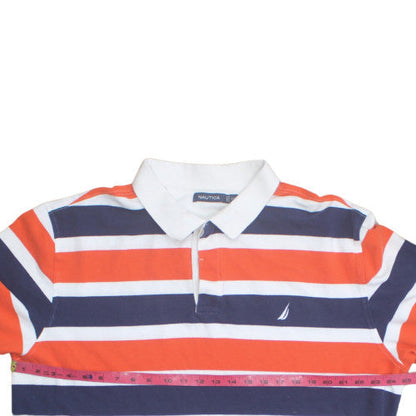 Nautica Men’s Multicoloured Striped Cotton Polo Shirt 2XL