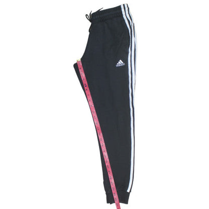 Adidas Men's Black Medium Jogger Sweatpants with Side Stripes
