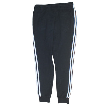 Adidas Men's Black Medium Jogger Sweatpants with Side Stripes