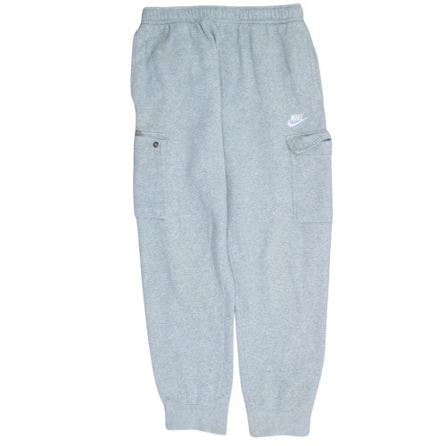 Nike Men's Grey Jogger Fleece Cargo Sweatpants M Regular Fit