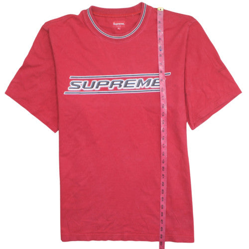 Supreme Men's Red XL Crew Neck Graphic Cotton T-Shirt
