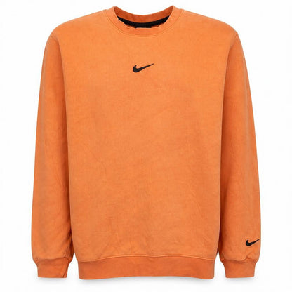 Nike Mens Orange Crew Neck Sweatshirt Size M Cotton Pullover
